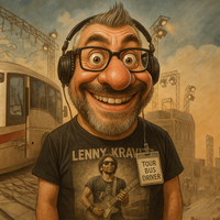 Martin der Tourbusfahrer (KI Karikatur)